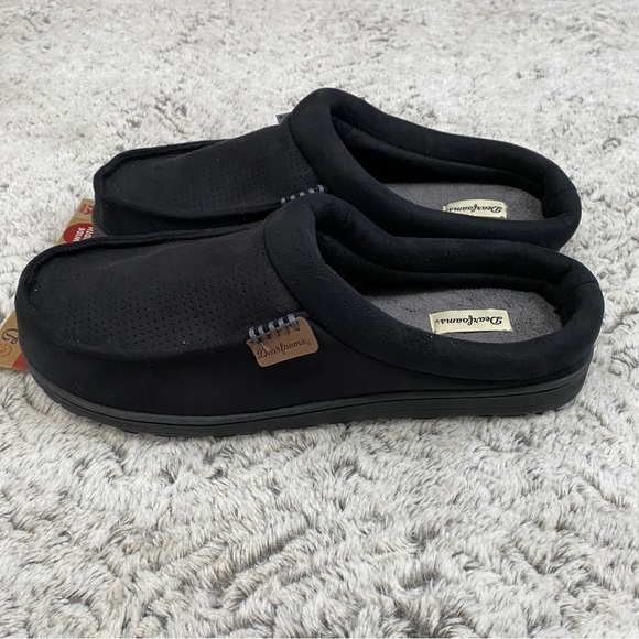 Dearfoams Men's Indoor/Outdoor Breathable Memory Foam Clog with Whipstich Offered in Wide Widths Slipper, Black, 6/7 UK